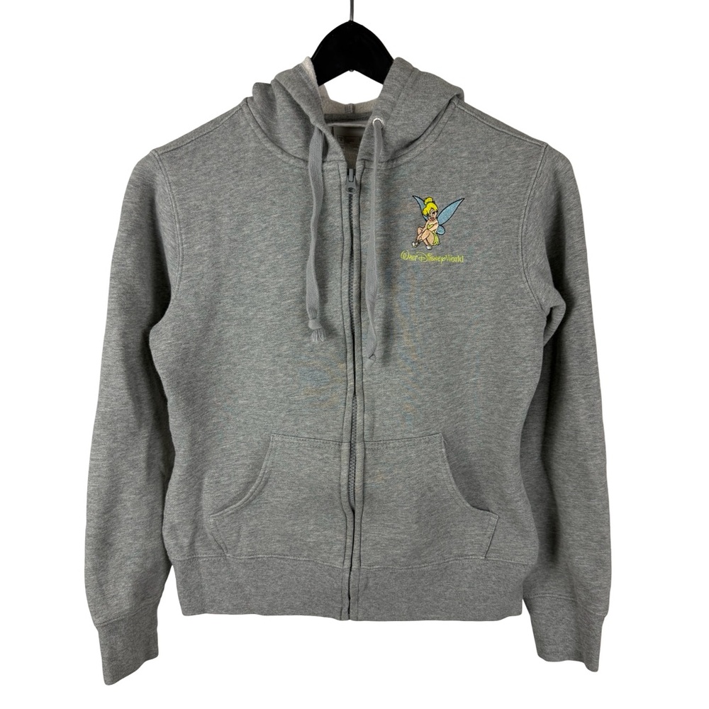 Women’s Y2K Disney Parks Tinker Bell Embroidered Cute Full Zip Hoodie Size S